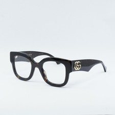 GUCCI GG1423O 002 Dark Havana 50mm Eyeglasses New Authentic