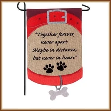 EVERGREEN GARDEN FLAG * PET MEMORIAL * EMBELISHED APPLIQUE' - BRAND NEW