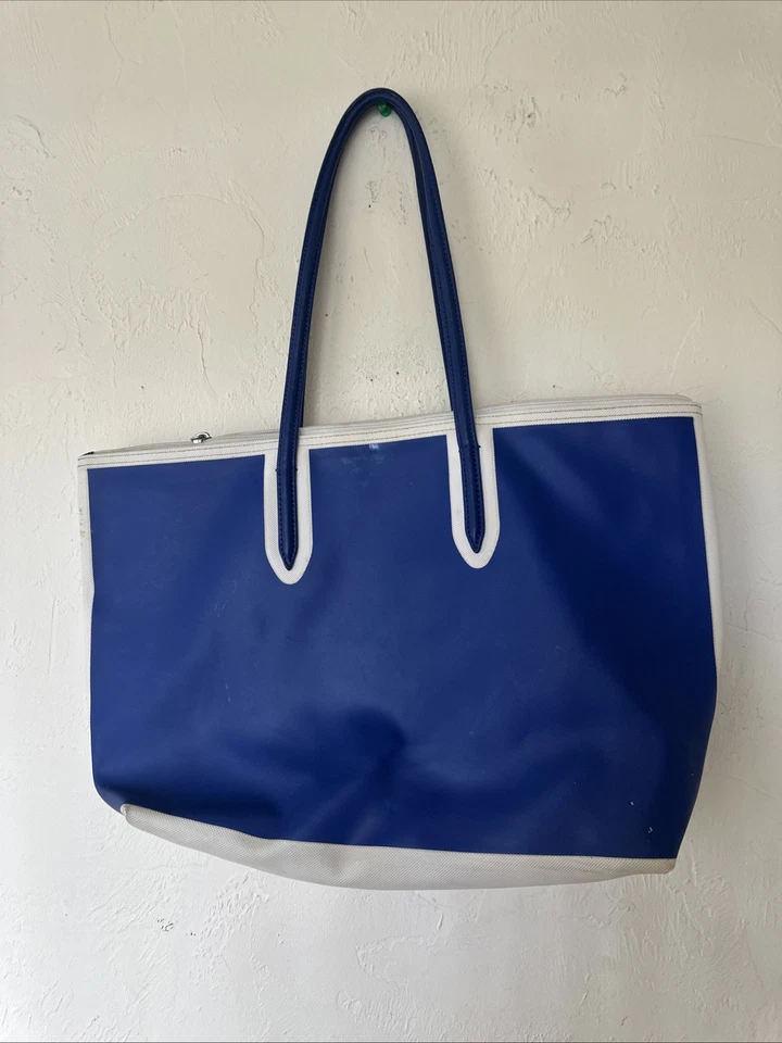 ¡Bolso de compras grande Lacoste! Azul y blanco 10,5 X 17,5 pulgadas Foto 4 de 4
