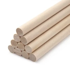 1/2 x 15" Wooden Dowel Rods Round Wood Dowels, 10PCS Macrame Dowel Wooden Sti...