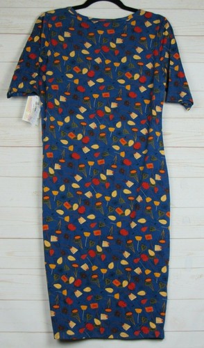 Vestido Julia para mujer Lularoe azul con naranja rojizo talla L nuevo con etiquetas - Imagen 3 de 3