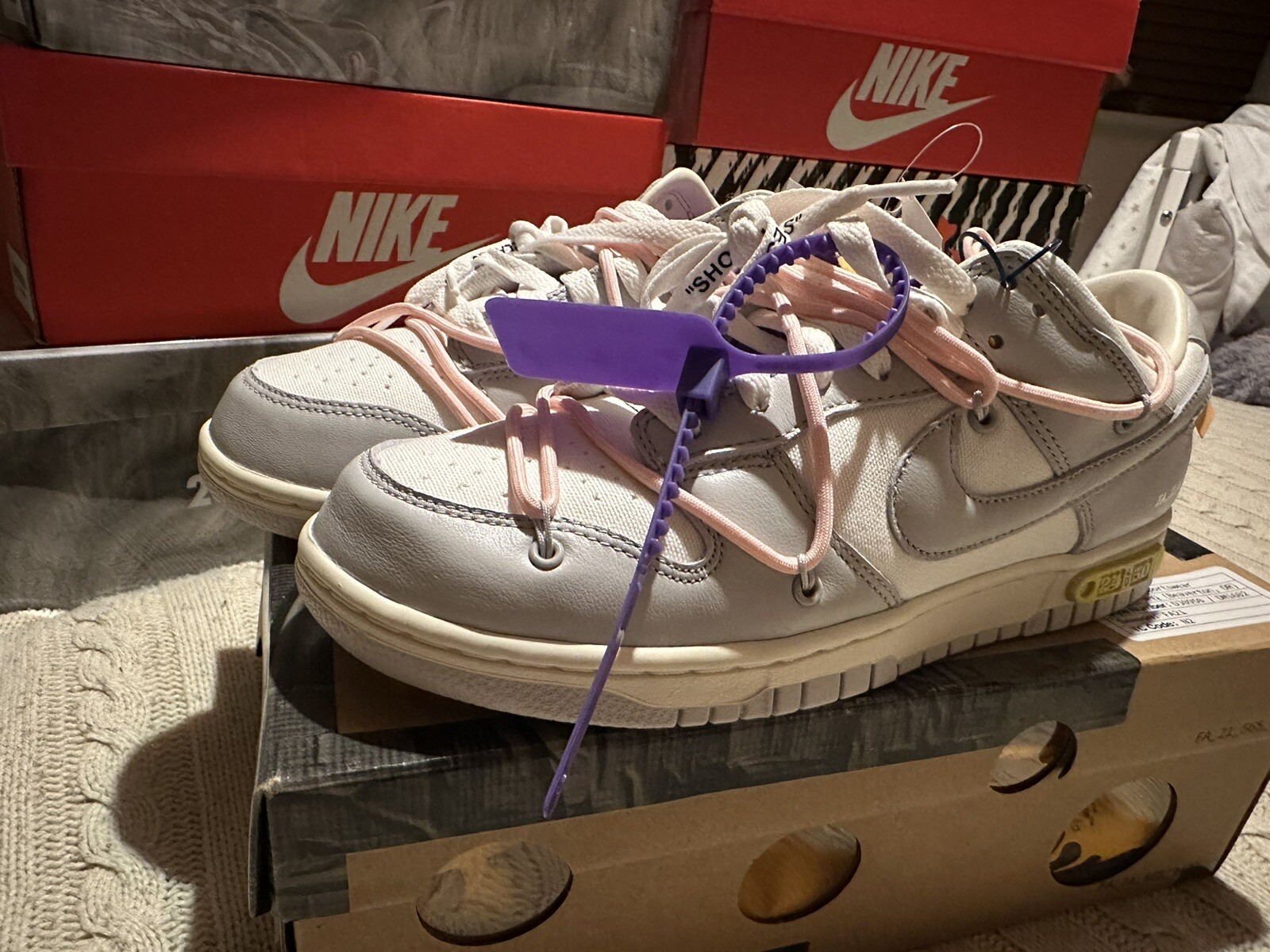 OFF WHITE X NIKE Nike Dunk Low x Off White lotto 24 di 50 2021 uk 7 5