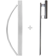 3-PACK WINDLESS POLE & GROUND SPIKE - For Swooper Feather Flag Kit Full Sleeve