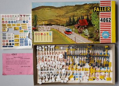 Faller AMS 4062 -- Traffic Sign Set in Original Box, 1960's Toy #DEC3767