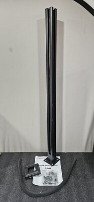 Muzata 42''x2''x2'' Black T304 Glass Railing Post with Adjustable Top, GS31 BG4