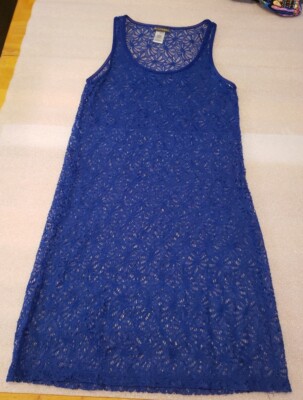 tommy bahama bathing suit coverup S/p Tall Blue With Floral Mesh Pattern 