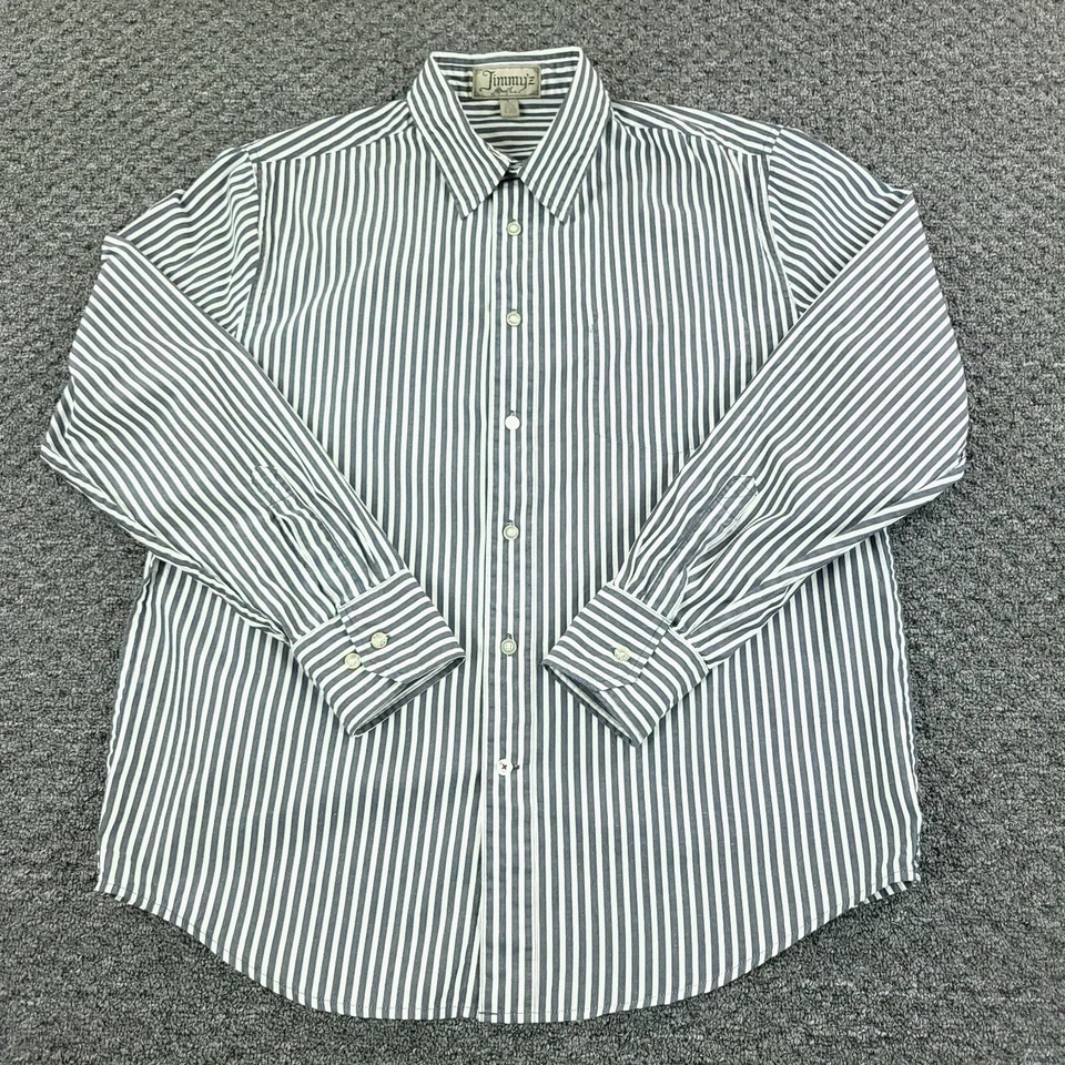 Jimmy'z Surf Shirt Mens Large Black Stripe Business Casual Pocket Inside Shirt - Image 2 of 4