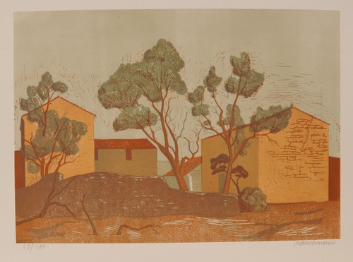 Went Strauchmann /Linolschnitt /handsigniert/100 Exemplare/1962 ? - Bild 1 von 4