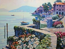 Howard Behrens IL Lago Como SN LTD Serigraph on Paper Fine Art 1991 OBO Nice