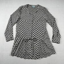 Anthropologie Maeve Mini Dress Womens Small Drop Waiste Pleated Geometric Button