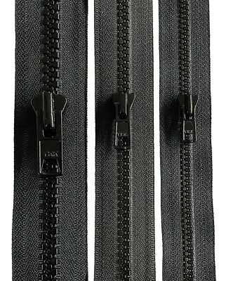 YKK  Plastic Vislon Continuous Zipper Chain with Sliders / stoppers Color Black