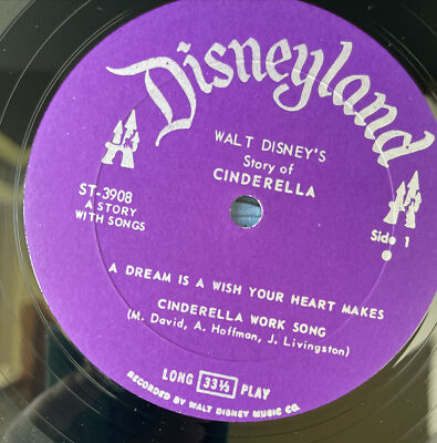 Vintage 1960 Walt Disney Cinderella Vinyl LP 1st Magic