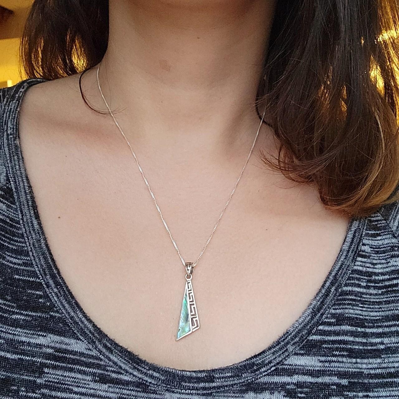 New Solid 925 Sterling Silver Abalone Tribal Neck… - image 4