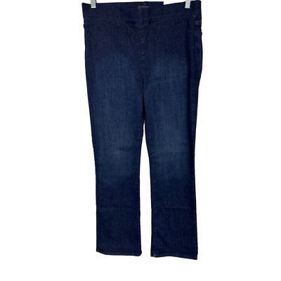 NYDJ Women's Spanspring Pull-On Slim Bootcut Jeans Pant - Kenzie Blue Large Size