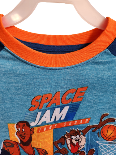 Space Jam Boys Pajamas Size 6-7 (S) Blue 2pc Set Polyester, Long Sleeve - Picture 2 of 4