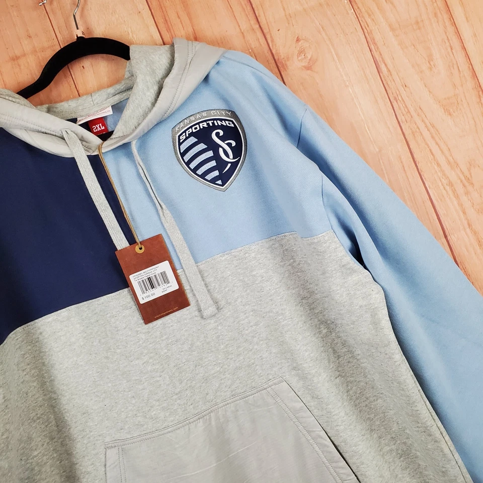 Mitchell & Ness Mens Tie Breaker Hoodie Sz 2XL Gray Cotton Sporting Kansas City - Image 3 of 4
