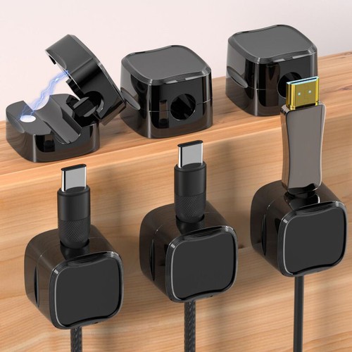 6Pcs Magnetic Cable Clip Cable Under Desk Cable Organizer Cable Storage Clips
