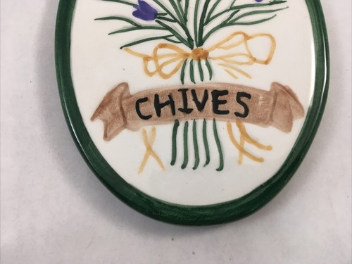 Buckingham Galleries Chives Hand Painted Decorative Tile Herb Kitchen Design - Picture 4 of 9