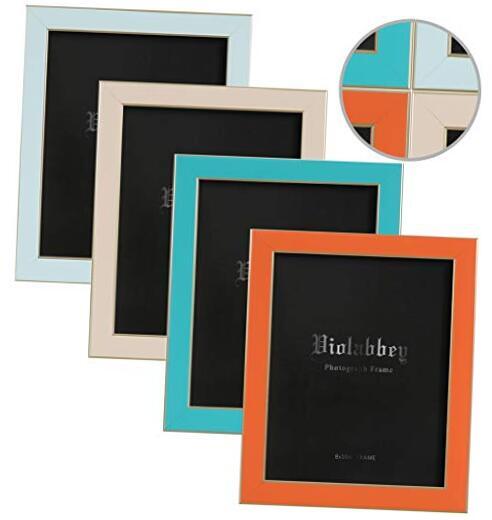 Picture Frames Set of 4, Colorful Photo 8x10 Blue+light blue+orange+apricot-image