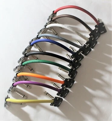 Rean Neutrik Pedal Patch Cable.Guitar FX Pedal .Pancake Jack Lead 10 colours