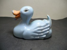 Vintage 1940s/1950s Blue Plastic Duck Bath Toy Collectable Broken/Damaged USED