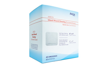 Island Wound Dressing (Bordered Gauze) 6'' x 6''  Sterile (60 Per Box)