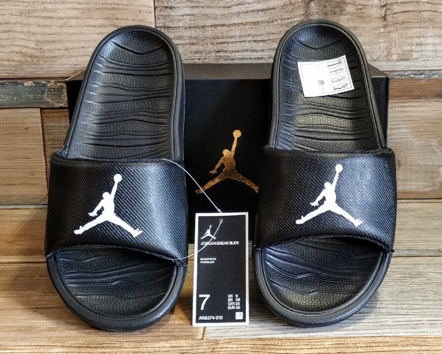 Air Jordan Break Slides Retro Pool Sliders Sandals Mens UK 6 EU 40 Black  Slip On | eBay