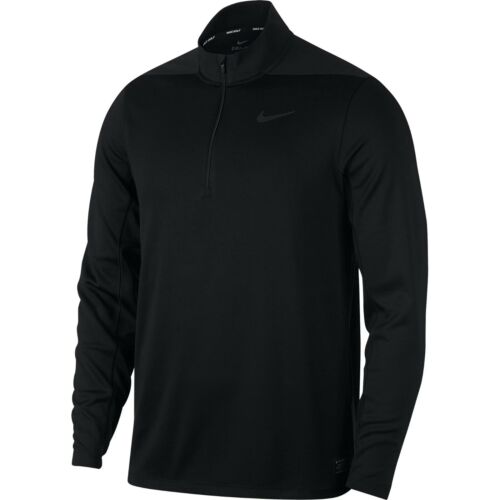 Nike Golf Dri-FIT Men's 1/2 1/4 Zip Top BLACK Medium M SPONSORED LOGO AH5548-010 - Picture 1 of 11