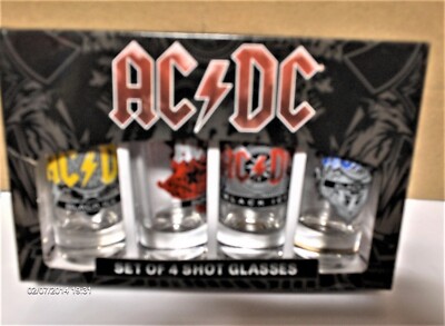 AC/DC Schnapsgläser 4er-Set Set of 4 Shot Glasses Neu,Lizenz,OVP,Rarität