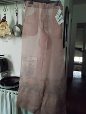 La Perla 40fr Beau Bas  Pyjama Soie Rose Poudre Transparent Jambes Larges Neuf
