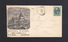 NEW HAMPSHIRE: Weir's Bridge, NH 1882 HOTEL WEIR'S Advertising - DPO 1849-86