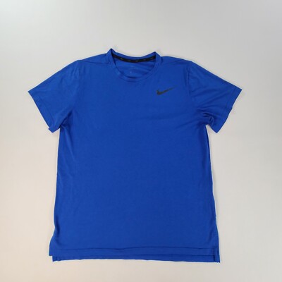 Nike Shirt Mens Large Blue Dri-Fit Training Workout Casual Gym