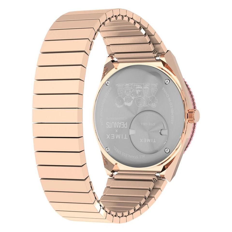 Q Timex Peanuts Snoopy Woodstock Edition Stainless Steel Ladies Watch TW2W83800 Foto 4 de 4