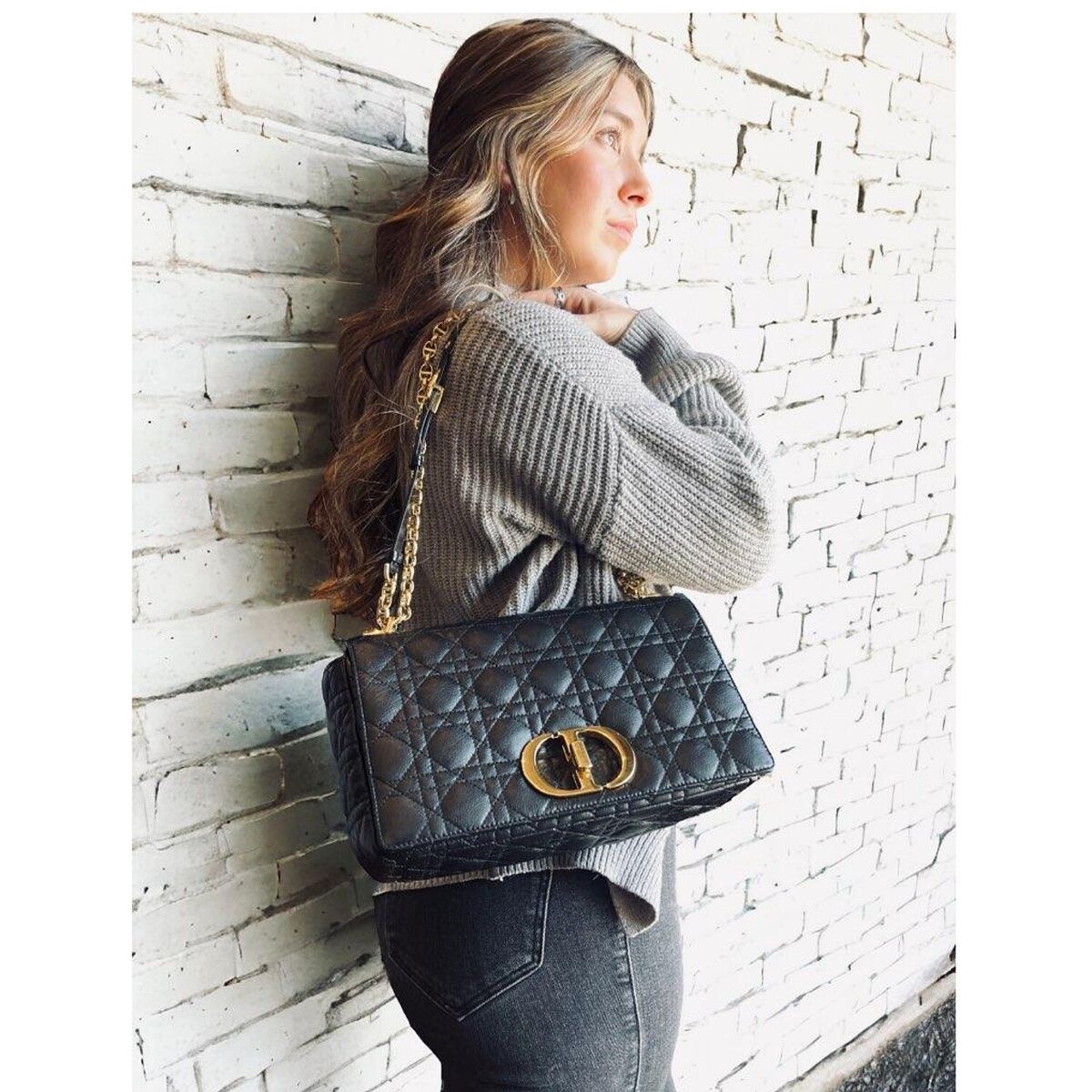 Christian Dior Black Supple Cannage Calfskin Caro Large Bag Christian Dior Black Supple Cannage Calfskin Caro Large Bag