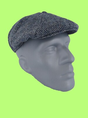 PEAKY BLINDERS Highland Harris Tweed  Arran 8-pc Cap ZH015 BLUE GRAY - PICK SIZE
