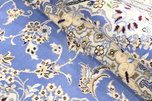 Perserteppich Nain 9LA 160x250 Handgeknüpft Blau Medaillon Orientalisch UNIKAT - Picture 8 of 9