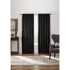 (2) Home Decorators Monaco Navy Thermal Foam Backed Lined Back Tab Curtain 54x84