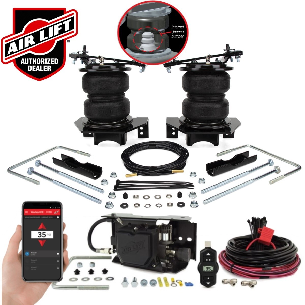 Air Lift 5000 Ultimate Bags Air Wireless Compressor EZ for Ford F250 ...
