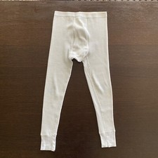 Vintage 70s 80s Thermal Long Johns Waffle 26x22" Beautiful Cream Ivory Large