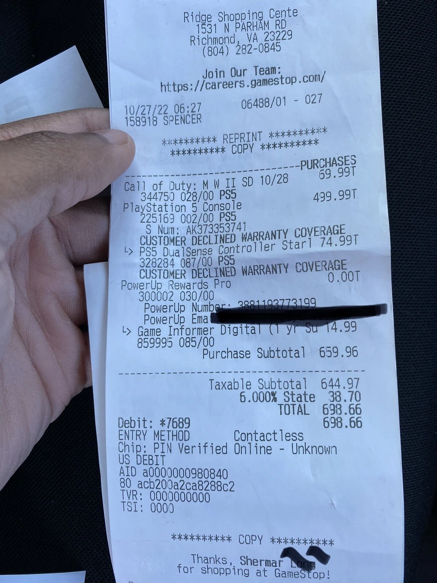 PlayStation 5 With Extra Control And 2 Games With Target Receipt for Sale  in Cypress, CA - OfferUp