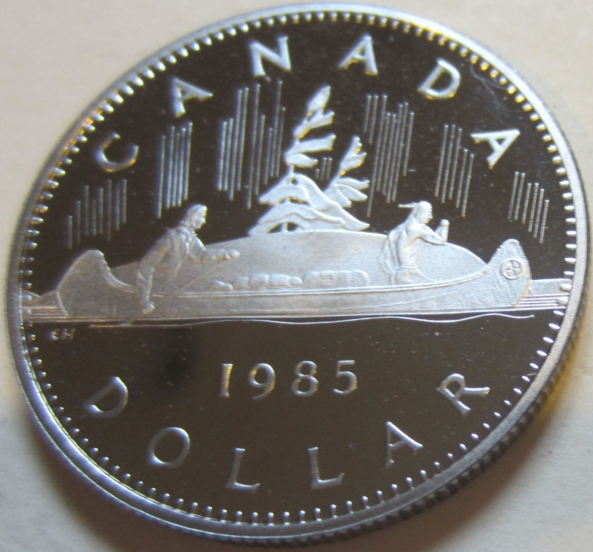 1985 Canada PROOF Nickel Dollar Coin. Mint UNC. Canoe One Dollar