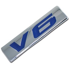 Chromeblue Metal V6 Engine Race Motor Swap Emblem Badge For Trunk Hood Door B