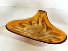 Vtg Large MCM Murano Glass Bowl Coffee Table Credenza Display Dish Amber
