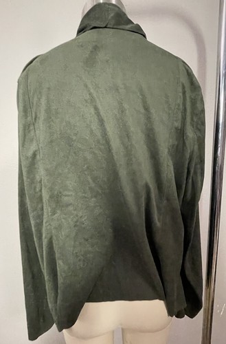 Torrid Size 1X Faux Suede Green Drape Front Long Sleeve Jacket/Cardigan - Bild 2 von 8