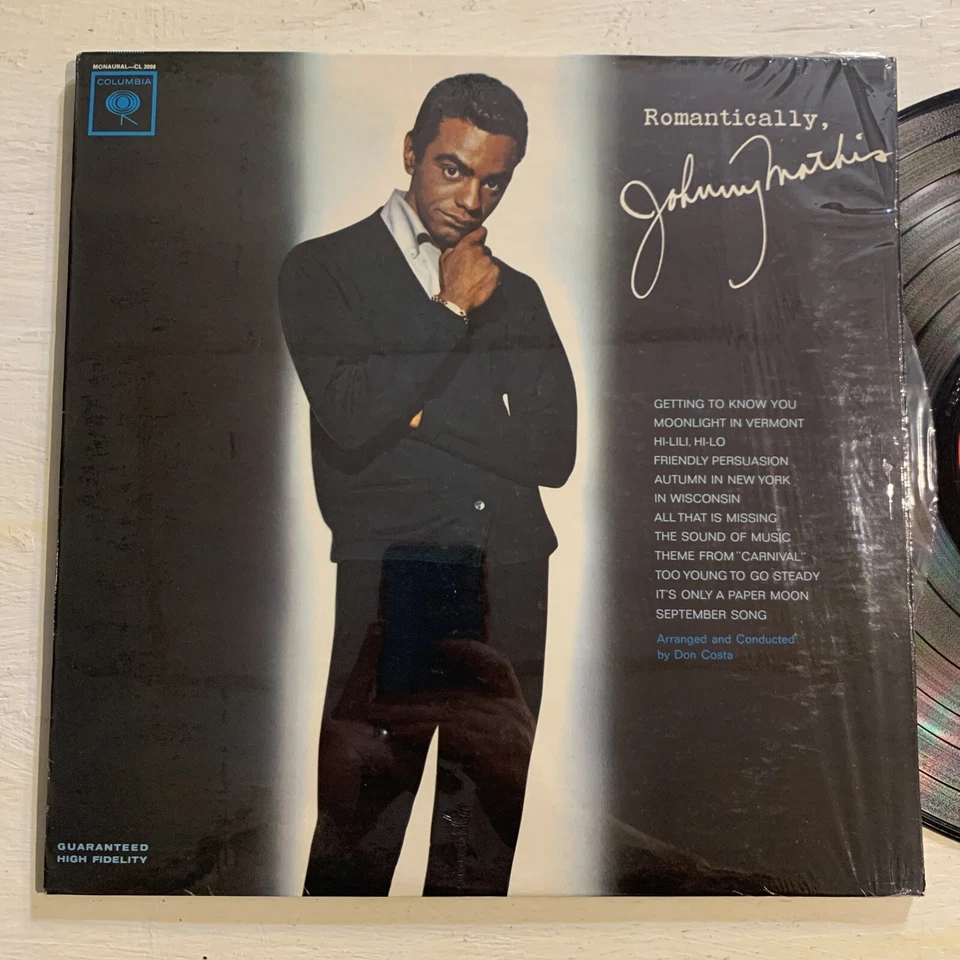Johnny Mathis Romantically LP Columbia 2 Eye Mono + Shrink Superb M-/M-!!!! - Image 2 of 4