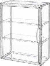 3 Tier Clear Acrylic Display Case for Figures Storage Organizer Box with Door
