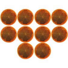 2" Inch Round Amber Reflector Adhesive Bike,Trailer,Truck, Boat, Mailbox-Qty 10