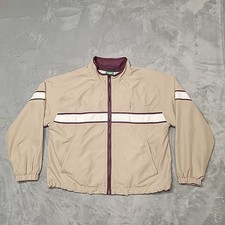 VTG Prince Jacket Mens Medium Tan Fall 2000 Windbreaker Tennis Track Warm Up