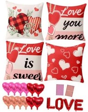 multiwins Valentine Decorations Set of 4 Double-Sided 18" x 18" Pack of 4 Red