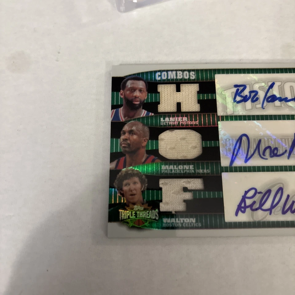 2006-07 Triple Thread Relic Combos Emerald WALTON, MALONE, LANIER AUTOGRAPHS /18 - Image 2 of 4